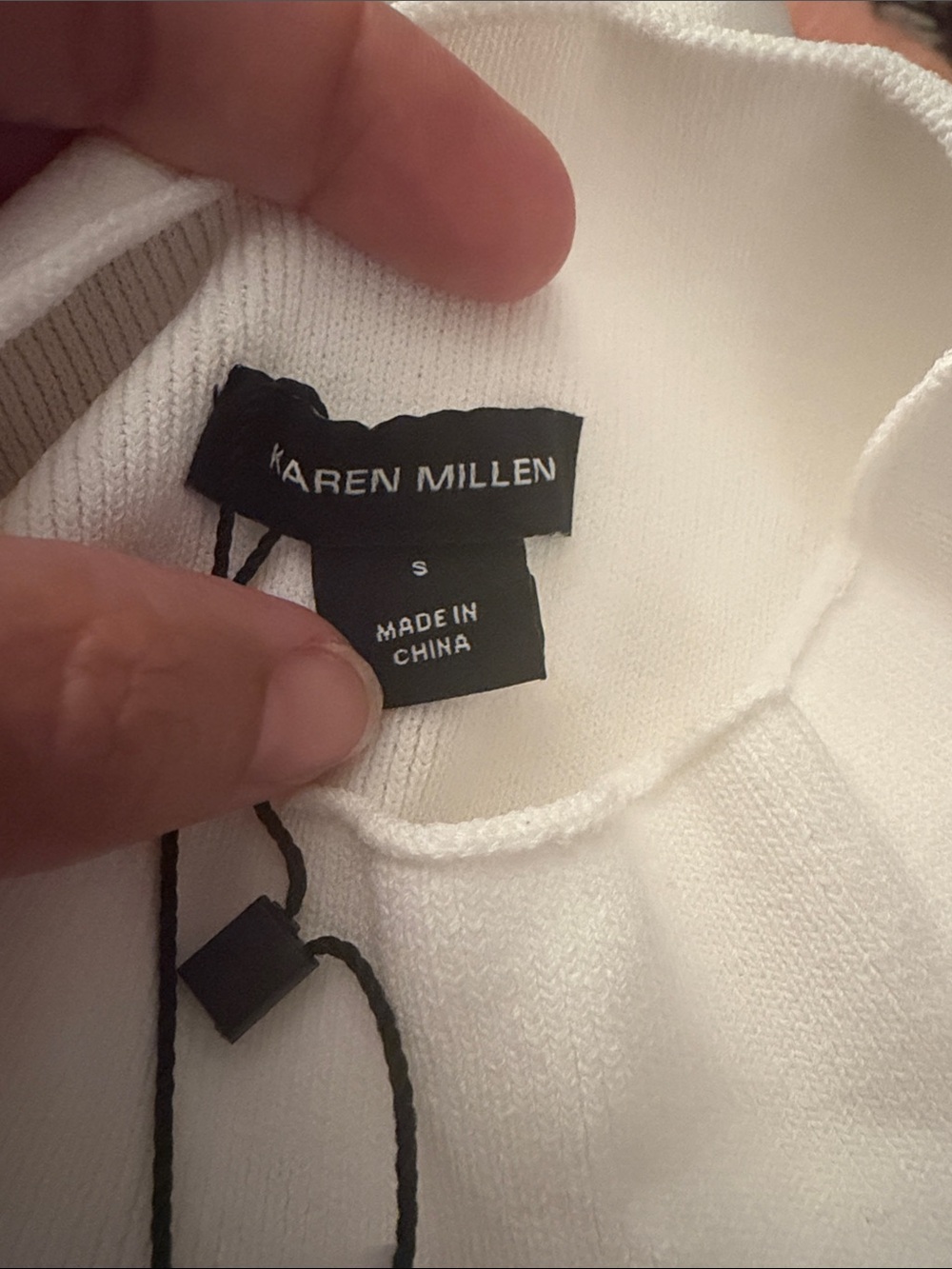 Karen Millen Viscose Blend Knit Pleated Sheer Skirt Cream Maxi Dress Fitted NWT - Picture 5 of 9